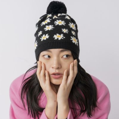 ウールカシミアビーニー ニットキャップ AC0788041 999B Black 45Rカシミヤビッグワッフルのニット帽: GOODS｜45R