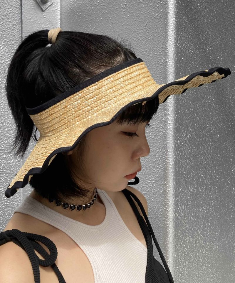 ❤お得なお品❤クリーニング済 セリエ カブール 帽子 デニム マリン レザー装飾 MARINE SERRE Marine Serre マリーン セル ニット帽 UHG012