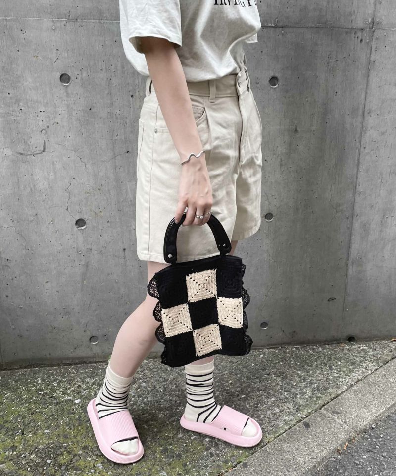 Casselini(キャセリーニ)スクエアクロシェハンドバッグ