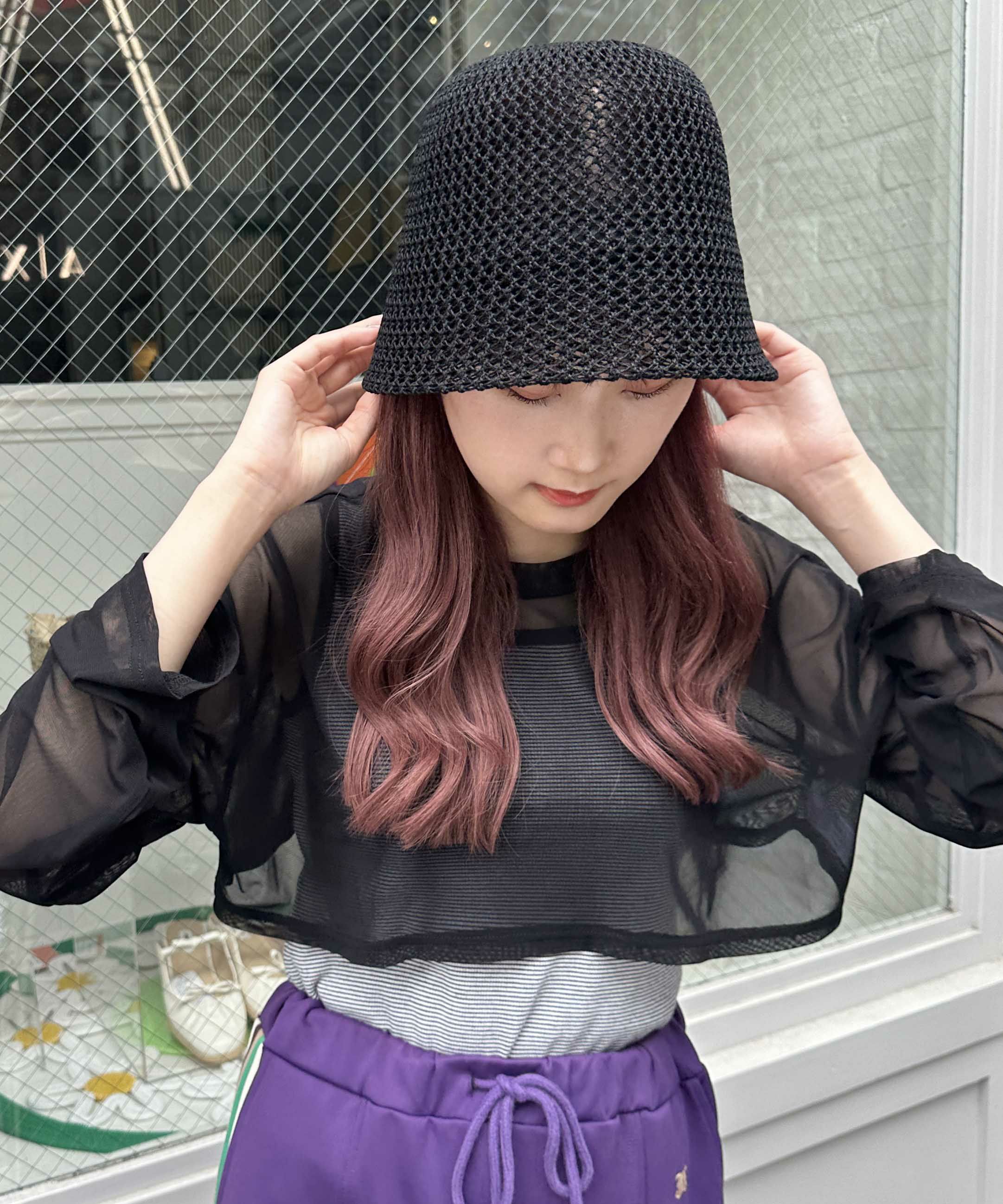 【未使用】ブリーフィング　ストローハット TOCCA - TOCCA トッカ ストローハット 黒 【古着】【中古