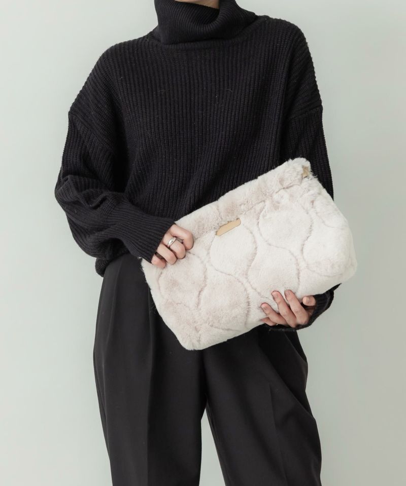 LE VERNIS] Fur quilting clutch bag | CASSELINI ONLINE