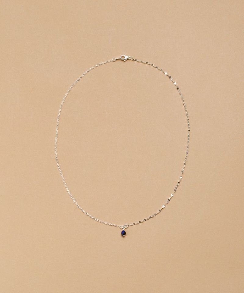 Silver925 by LAPUIS] gemstone dual chain necklace