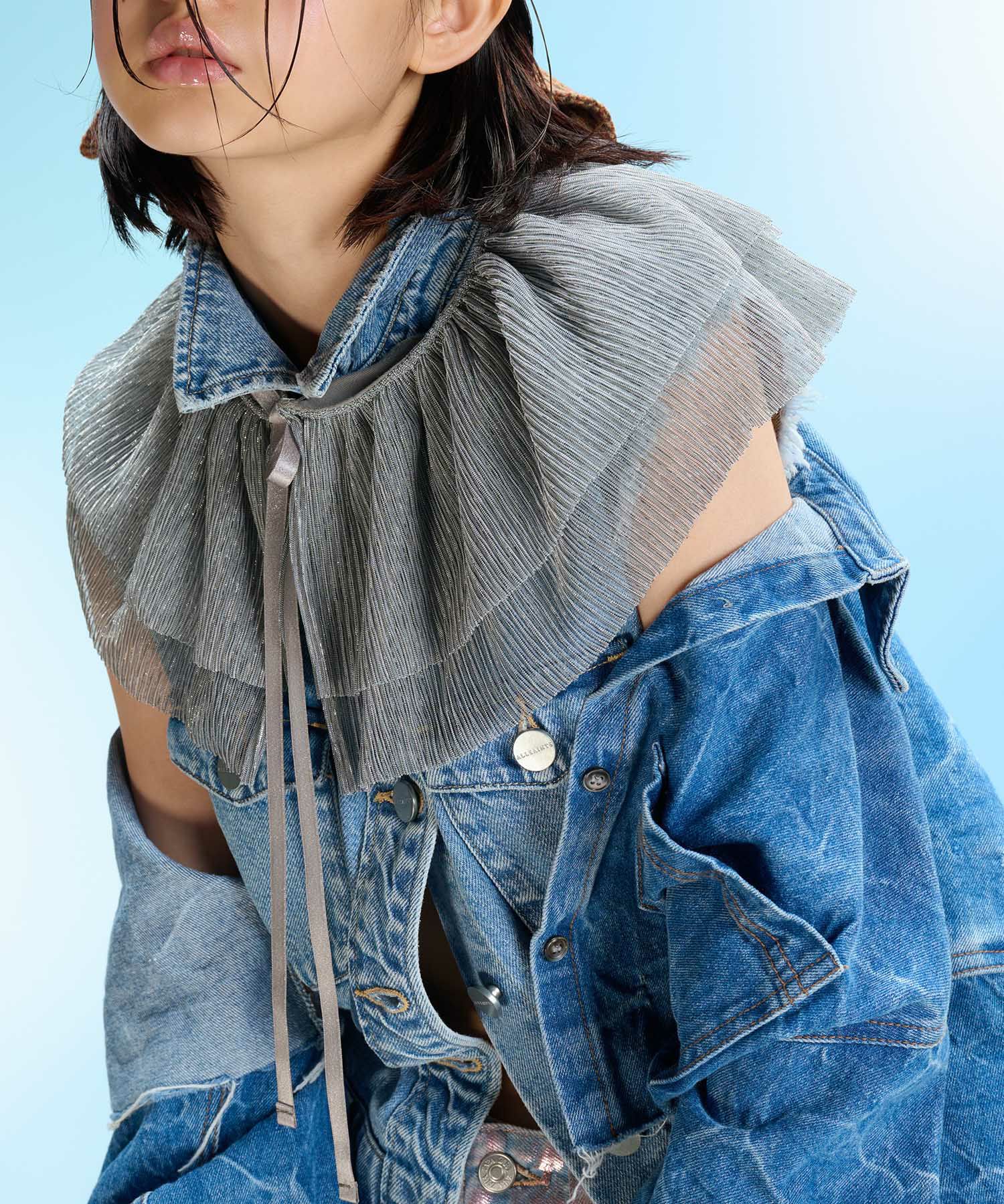 Casselini(キャセリーニ)キラキラプリーツフリル付け襟 | CASSELINI