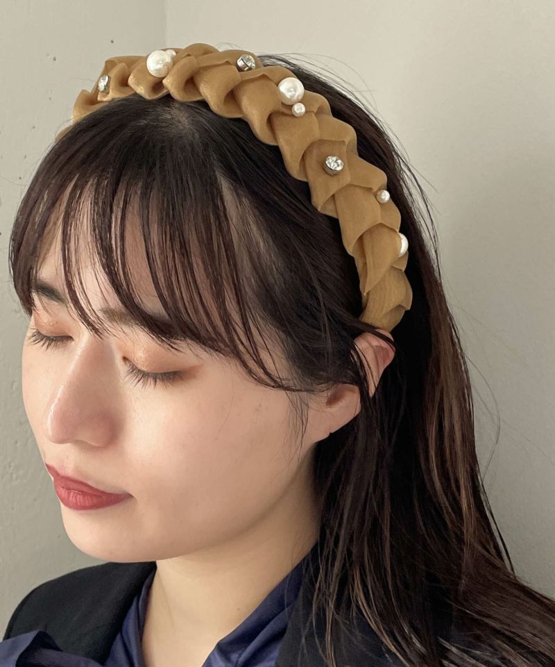 はにかみベアーカチューシャ ♡あみかちゅポニーテール♡ 編み込みカチューシャを入れた