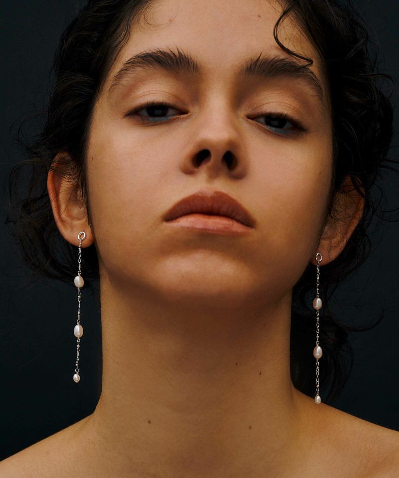 Silver925 by LAPUIS] Drop pearl pierced earrings | CASSELINI