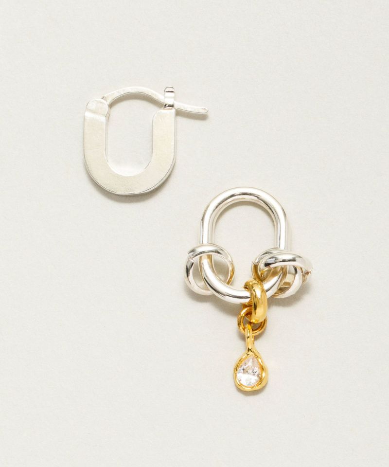 米軍 実物 SWEETHEART JEWELRY 魚雷イヤリング アメトリン K18ピアス(オクタゴンカット/フック)《WEPN4058