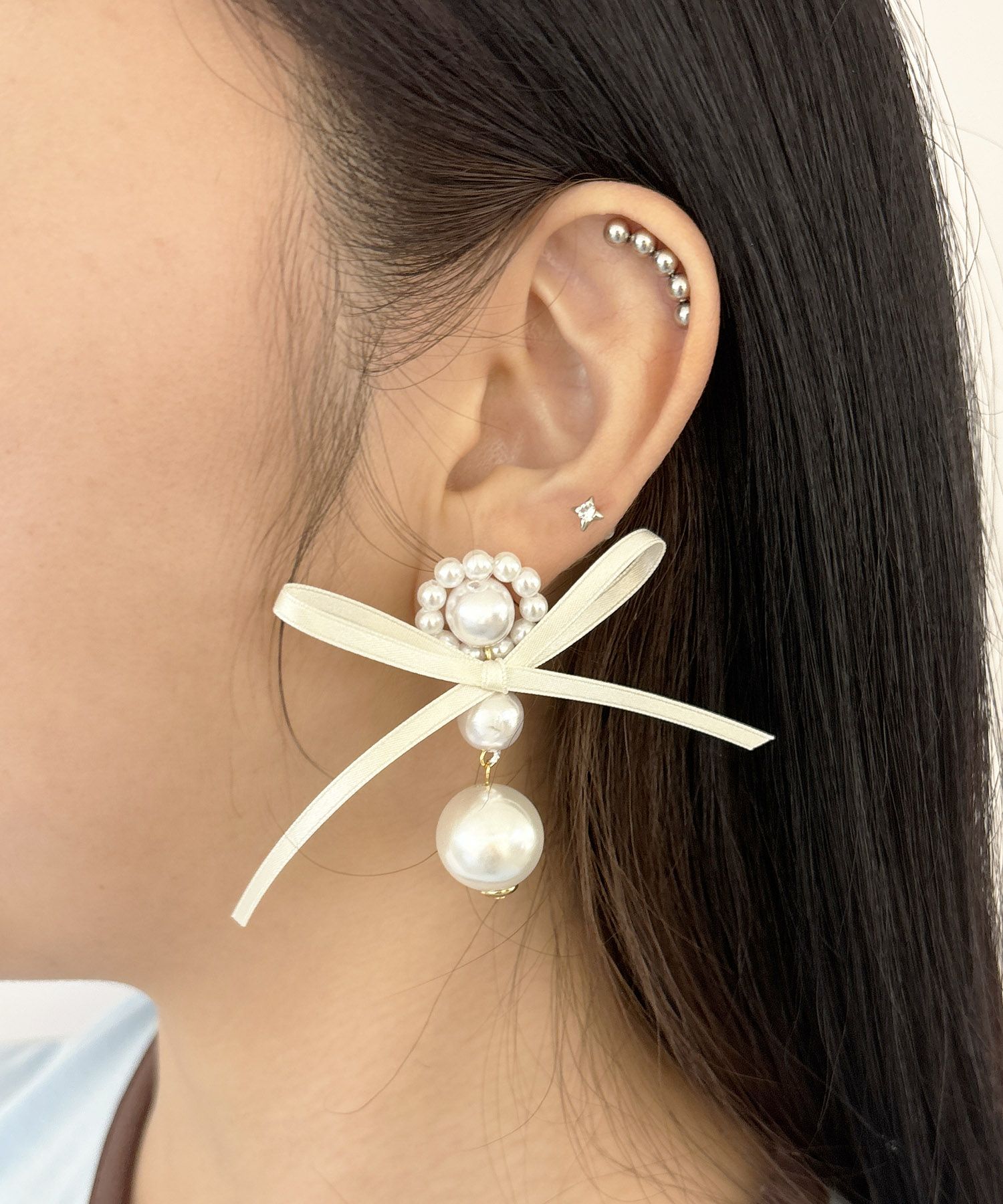 Casselini(キャセリーニ)パールビーズリボンピアス | CASSELINI ONLINE