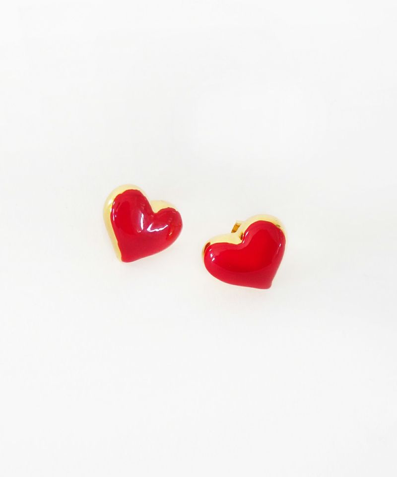 N184 リカちゃん ネックレス ピアス 5点セット ハンドメイド ハート 赤色 ゆうパケット】 ピアス チタンポスト 低アレルギー レディース ハート