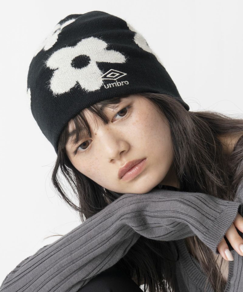 UMBRO×Casselini コラボ　ニット帽　フラワー　花　ジャガードワッチ Casselini(キャセリーニ)【UMBRO × Casselini】Summerフラワー