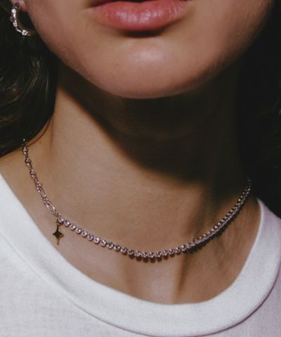 LAPUIS Oyster Gemstone Necklace ブラック - メルカリ