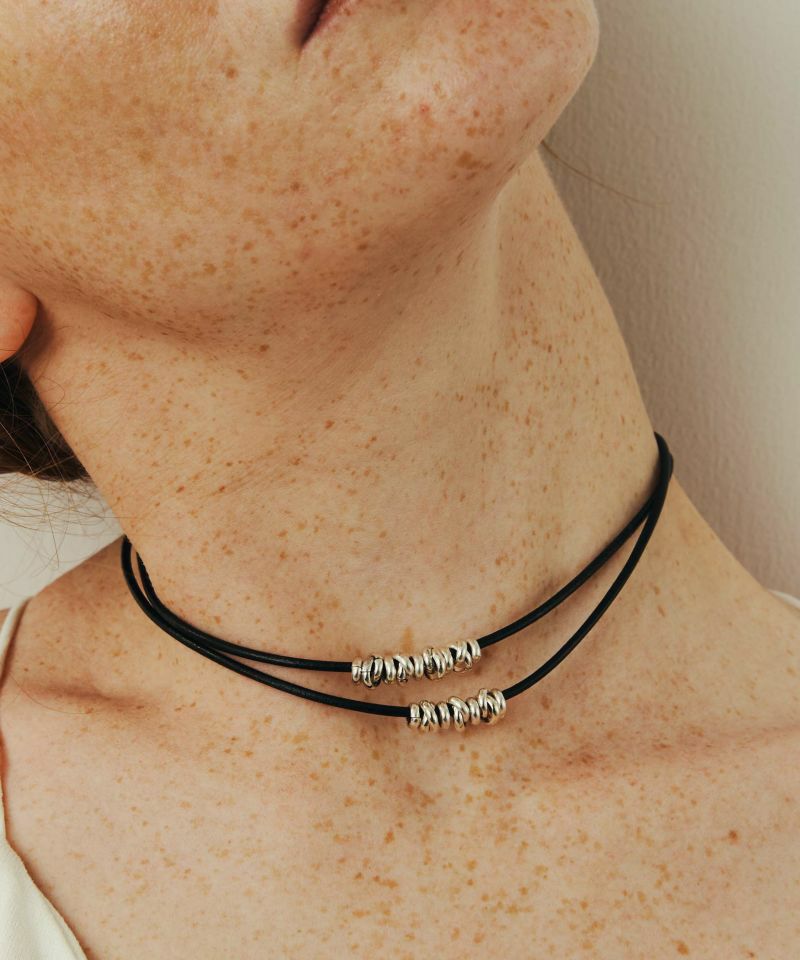 追加生産】[LAPUIS] Coil leather choker＜8月中旬発送予定