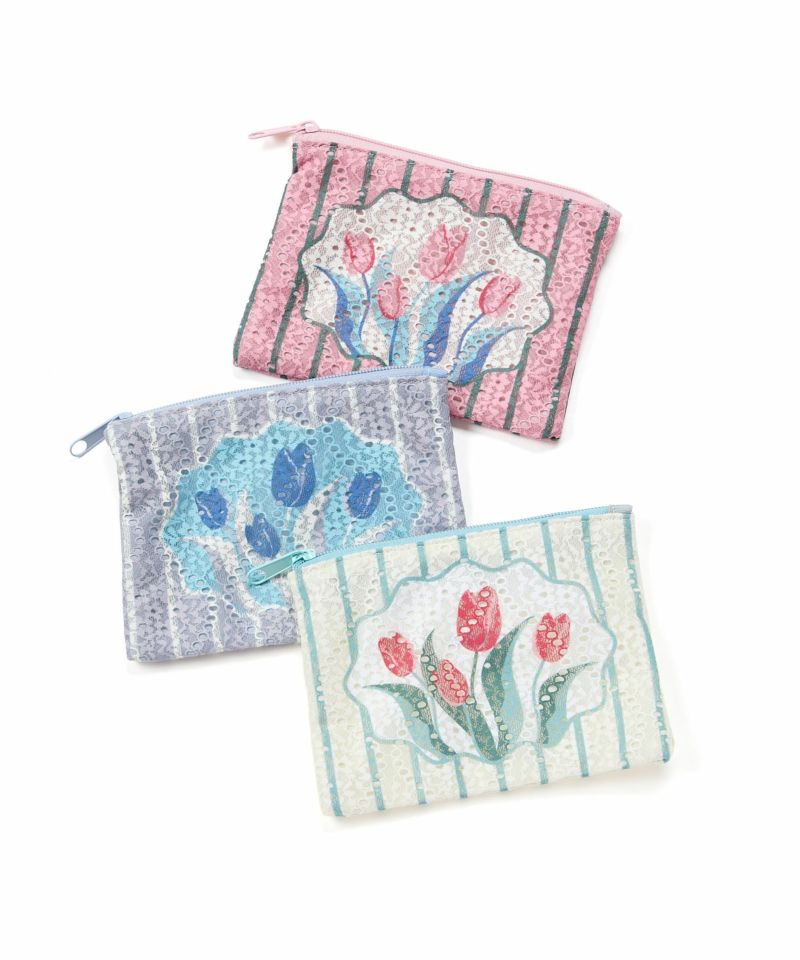 Casselini(キャセリーニ)レースチューリップポーチ＜11月下旬発送予定