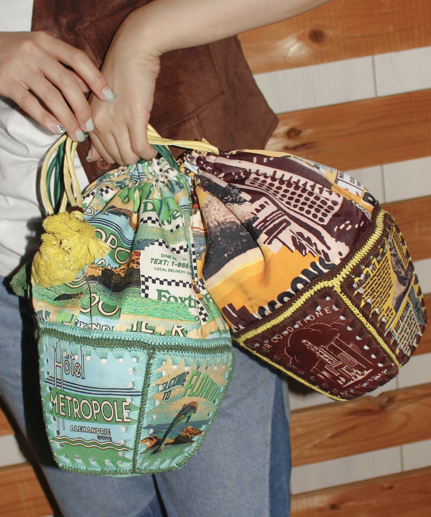 HEY! Mrs ROSE(ヘイ！ミセスローズ)Print Crochet BAG | CASSELINI