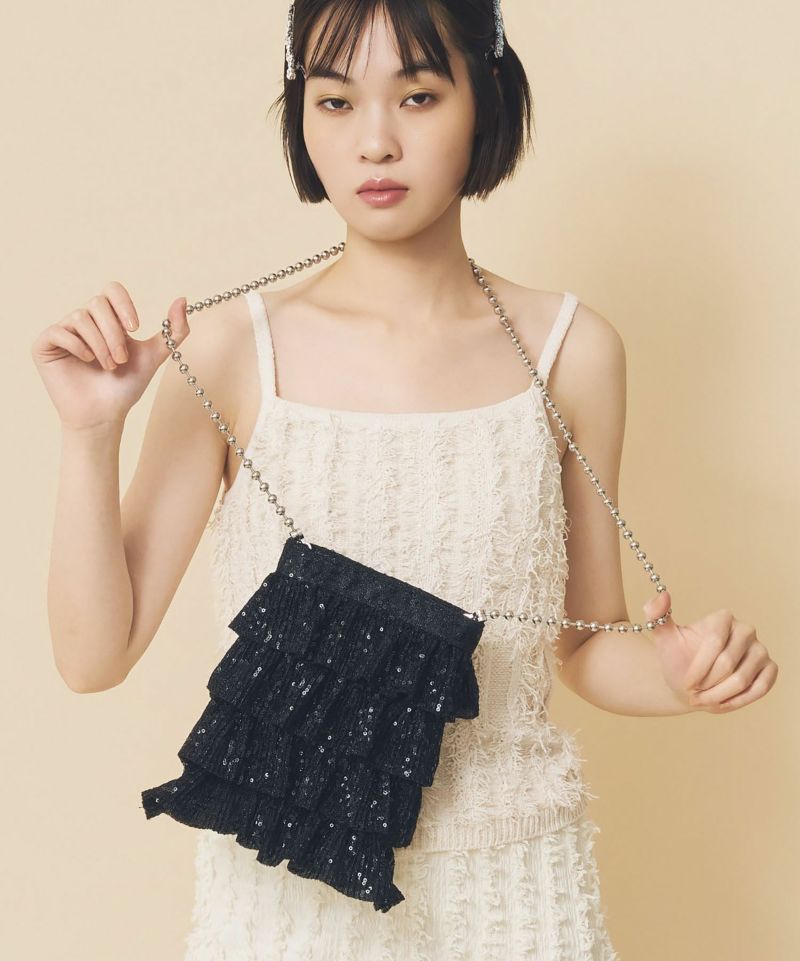 Casselini(キャセリーニ)キラキラフリルプリーツポシェット