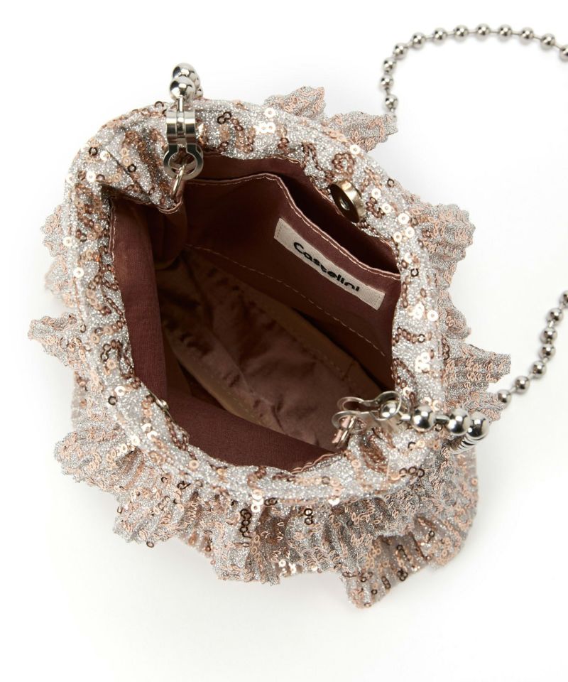 Casselini(キャセリーニ)キラキラフリルプリーツポシェット