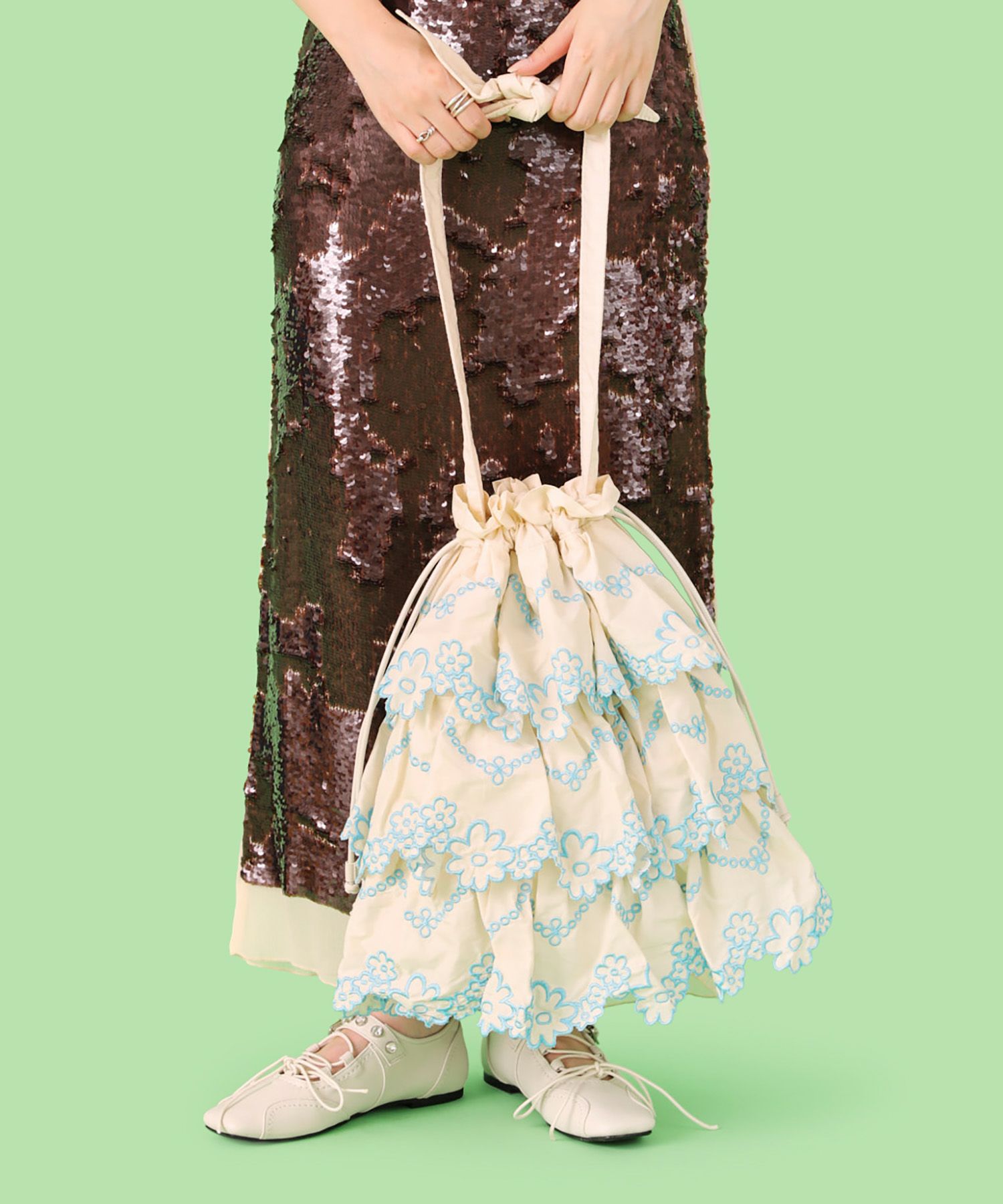 Casselini(キャセリーニ)フラワーレースバッグ＜1月下旬発送予定