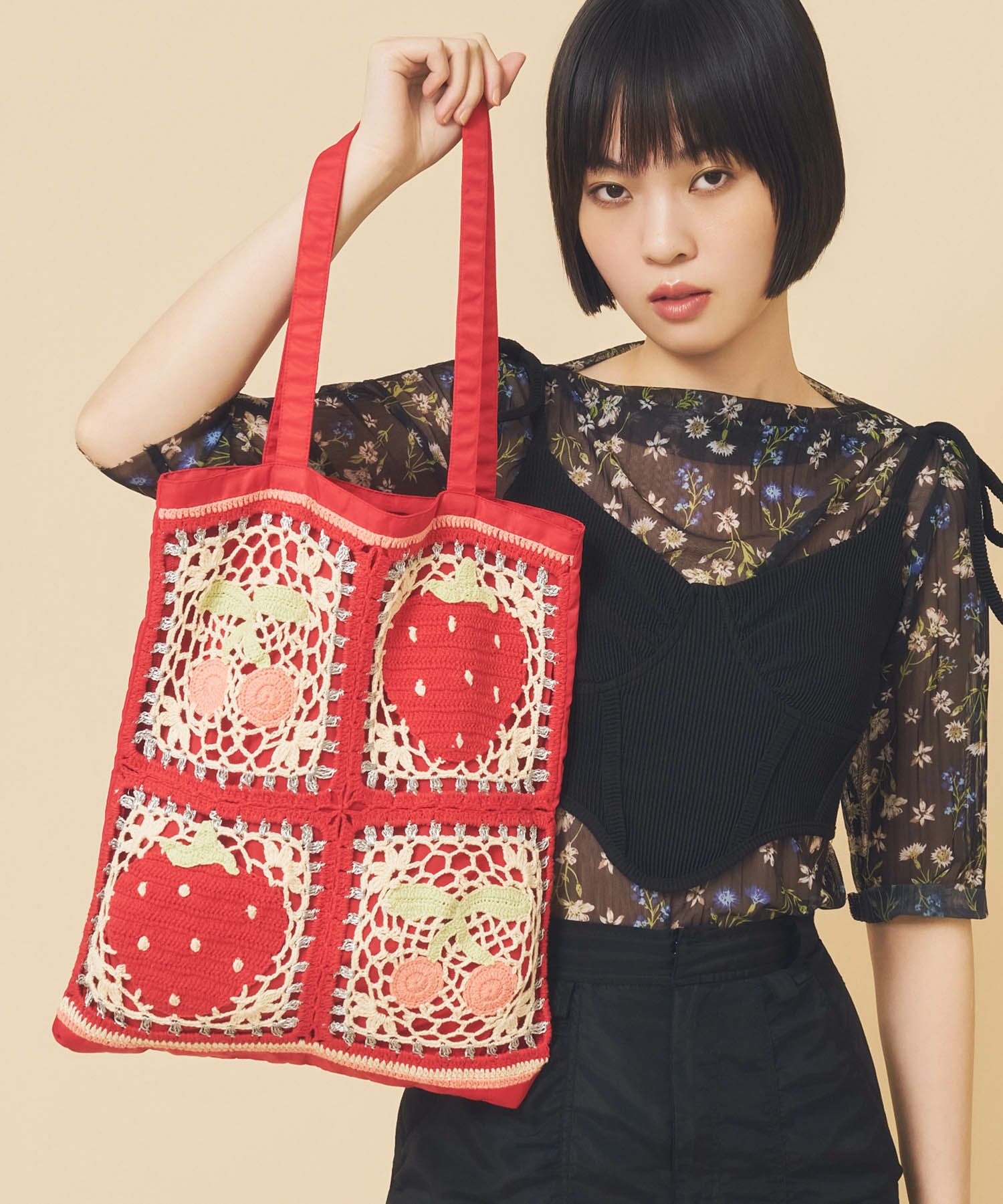 Casselini(キャセリーニ)クロシェトートバッグ＜3月中旬発送予定