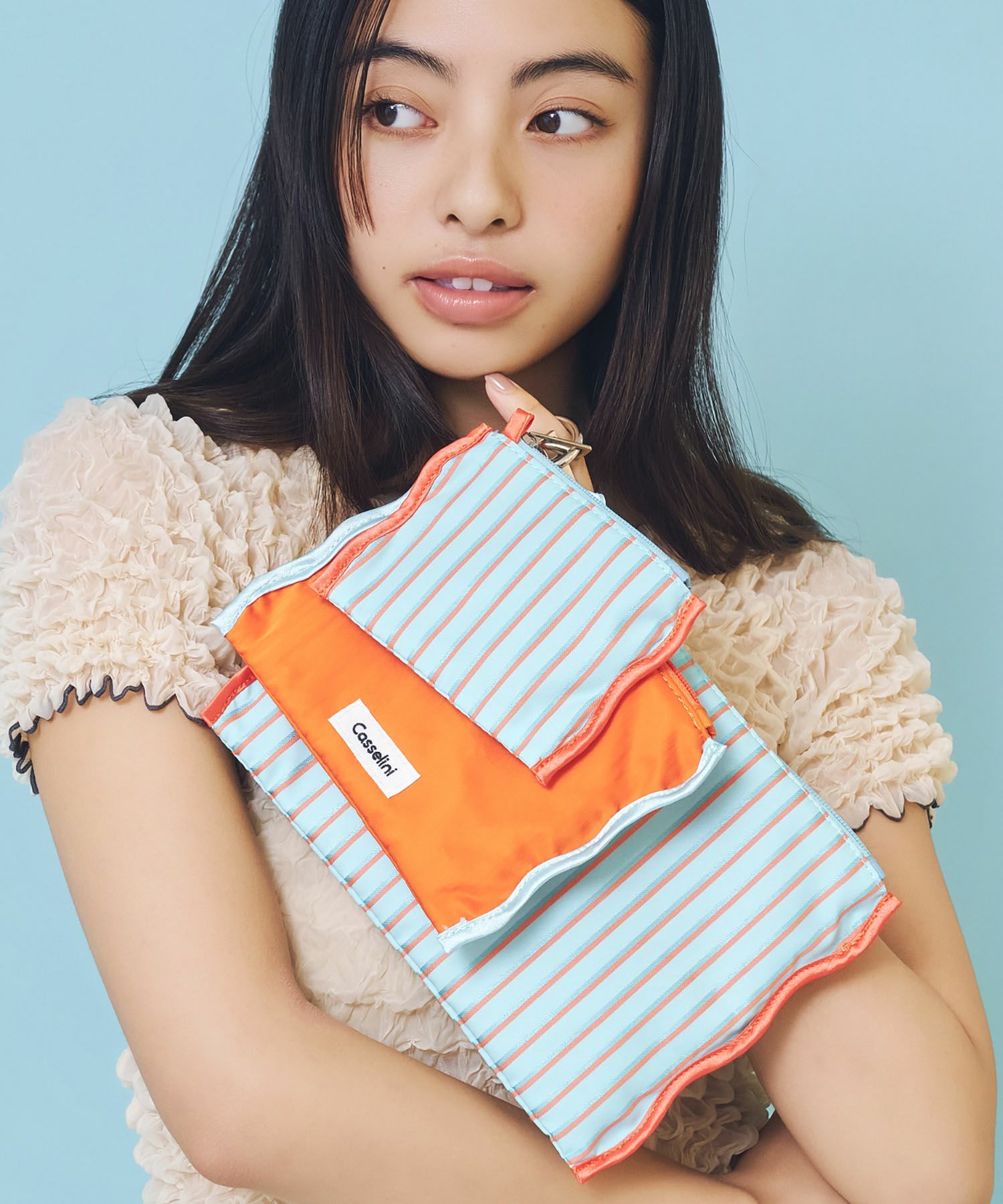 Casselini(キャセリーニ)ストライプポーチセット＜3月中旬発送予定